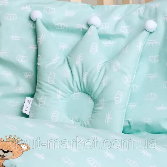 Детская подушка для новорожденного "Корона" 30х30 см - фото 3 - id-p940920726