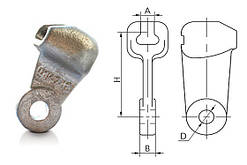 Вушко однолапчасте укорочене У1к 7.16
