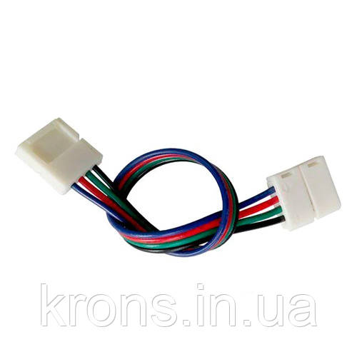 Конектор для LED світлодіодних стрічок двосторонній 2 зажими 10мм SMD 5050 RGB