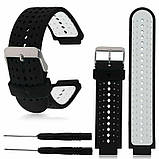 Ремінець для Garmin Forerunner 220/ 230/ 235/ 630/ 735 XT (чорно-білий), фото 2
