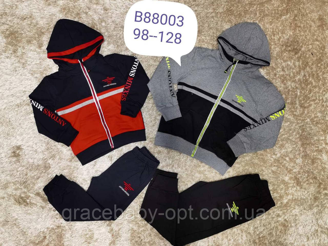 Спортивний костюм 2 в 1 для хлопчика оптом, Grace, 98-128 см, № B88003
