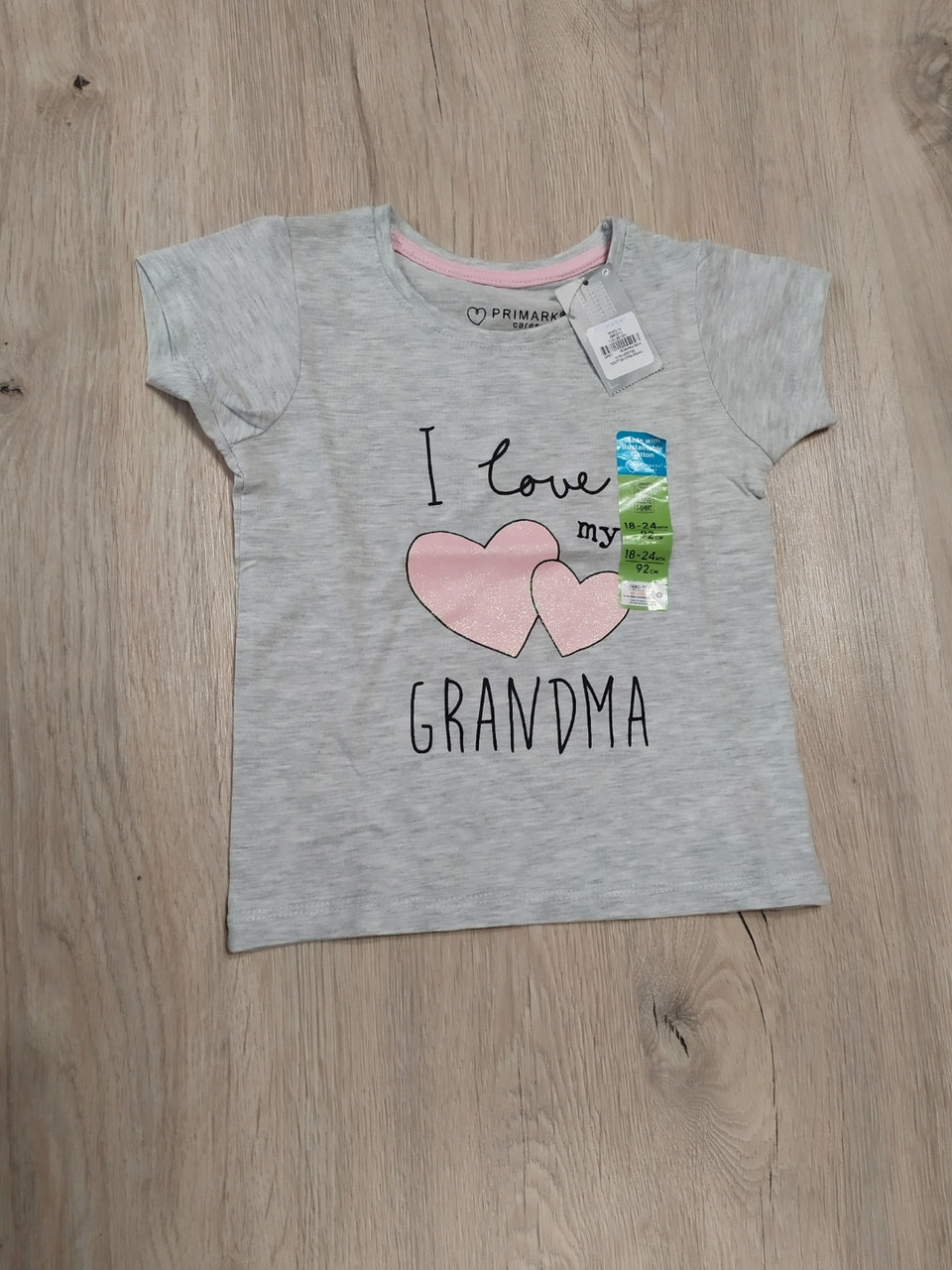 Футболка для дівчинки сіра серце Primark р.86, 92, 98cм, фото 1