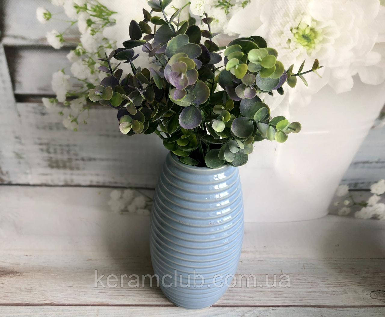 Настольная ваза Керамклуб Изабелла в бледно-голубом цвете h 25 см - фото 2 - id-p1436448913