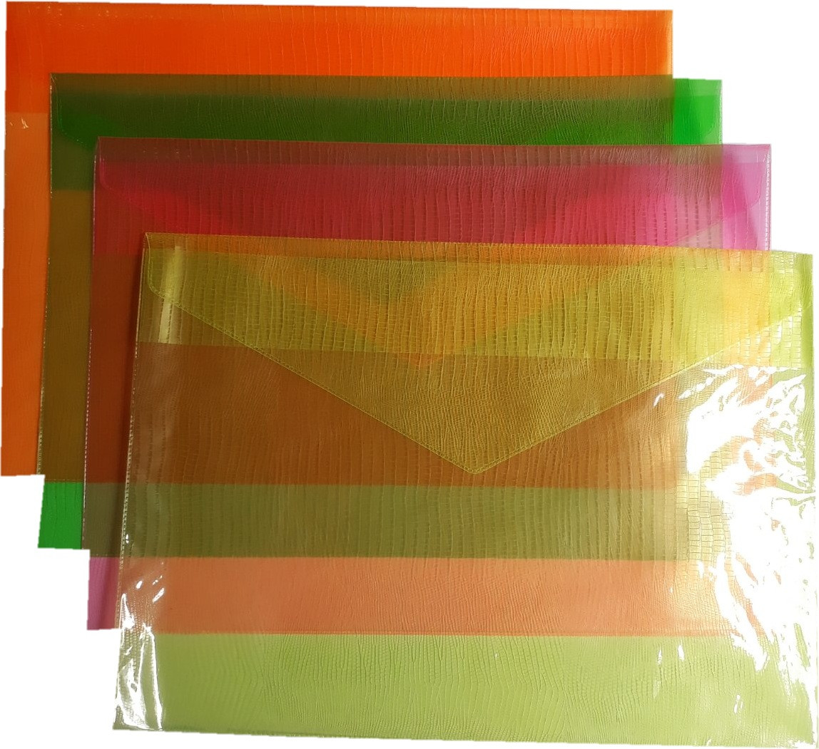 Папка конверт B5 напівпрозора колір асорті ПВХ 150 мкм Tascom 1053-ПК, 862198, фото 1