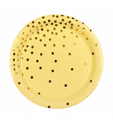 Одноразові тарілки "Конфетті", 10 шт., Ø - 18 см., колір - жовтий