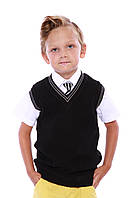 Классический жилет для мальчика хлопковый "Так" , черный 158-164