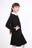 Жакет кардиган шкільний для дівчинки ажурний на ґудзиках чорний розміри 134-152, фото 5