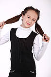 Жилетка трикотажна шкільна для дівчинки чорний колір розмір 122-128, фото 2