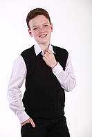 Жилет трикотажний шкільний для хлопчика Ромб чорний розміри від 122 до 152