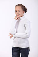 Джемпер гольф для дівчинки в'язка косичка білий 146-152