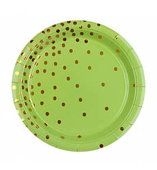 Одноразові тарілки "Конфетті", 10 шт., Ø - 18 см., колір - фісташковий