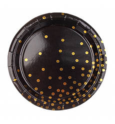 Одноразові тарілки "Конфетті", 10 шт., Ø - 18 см., колір - чорний