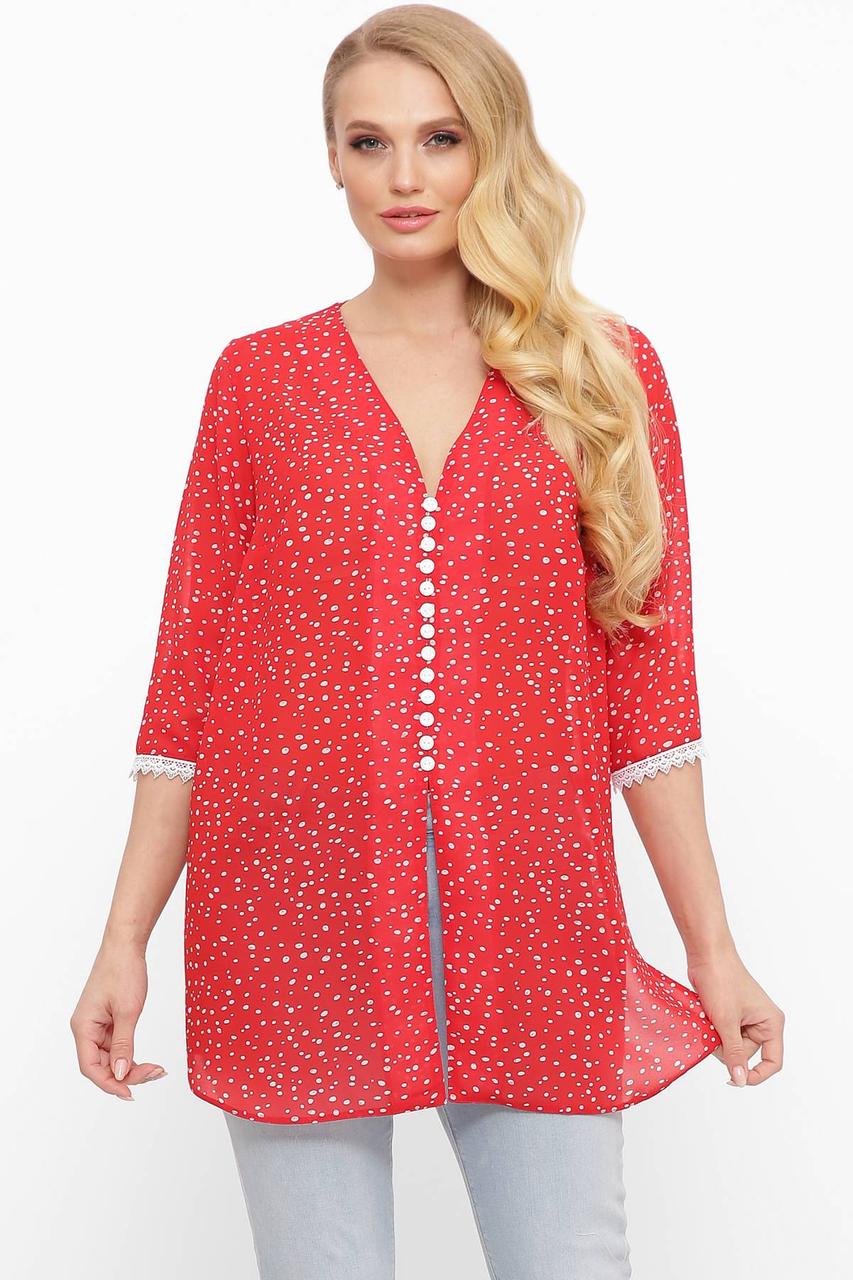 Річна шифонова блуза вільного крою великого розміру 54-62 різні забарвлення, фото 1