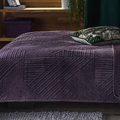 Стильне інтер'єрне покривало на ліжко MINISTER (59132-FIO9-C2022) фіолетове 200*220