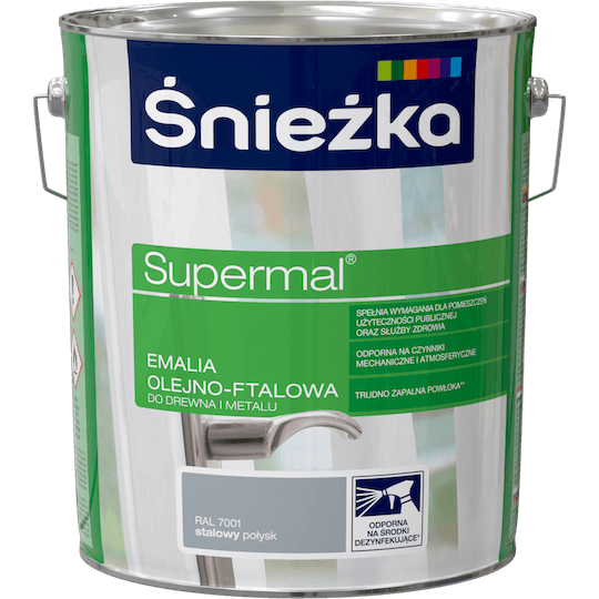 Емаль олійно фталева Снєжка SUPERMAL СТАЛЕВИЙ RAL7001 10л