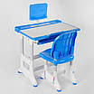 Парта зі стільчиком для хлопчиків Кут нахилу і висота столу регулюються Стілець 32-37 см Синя J 62505 (1), фото 2