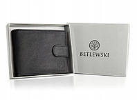 Мужской кожаный кошелек Betlewski с RFID 9,5 х 12,5 х 2 (ТРМ-KZ-60) - черный