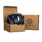 Ремінь чоловічий шкіряний Betlewski® 3,5 х 0,4 ( C35-BA) - синій, фото 3