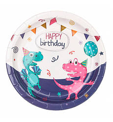 Одноразові тарілки "Діно" (8 шт.), Польща, Ø - 18 см