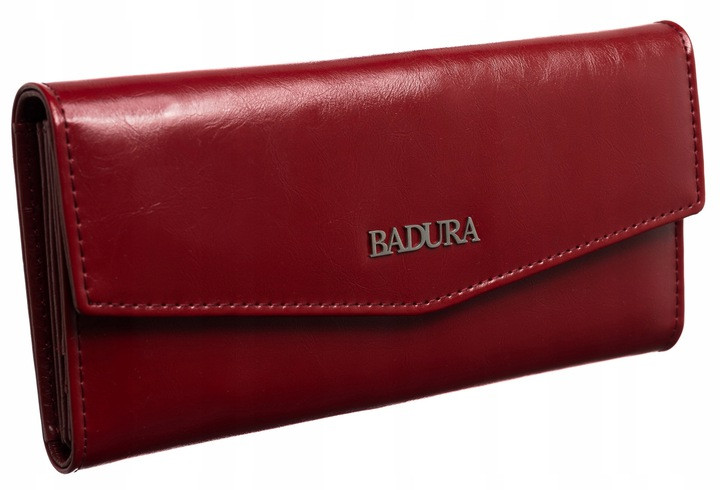 Жіночий шкіряний гаманець Badura з RFID 9,5 х 19 х 3 (B-43877P-BPR) - червоний, фото 1