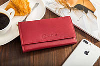 Женский кожаный кошелек Betlewski с RFID 18 х 10 х 2,5 (BPD-SS-13)- красный