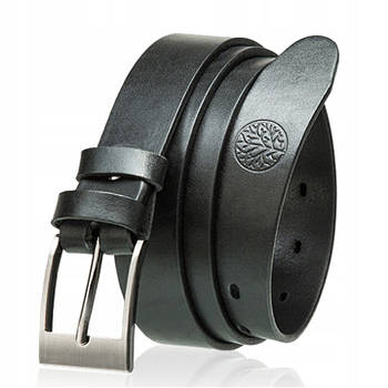 Ремінь чоловічий шкіряний Betlewski® 2,9 х 0,4 (LIC30-0) — чорний