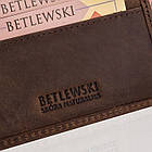 Чоловічий шкіряний гаманець Betlewski з RFID 9,4 х 11,5 х 1,5 (BPM-HT-66) - коричневий, фото 4