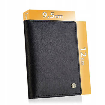 Чоловічий шкіряний гаманець Betlewski з RFID 12 х 9,5 х 1 (BPM-BH-M3) - чорний
