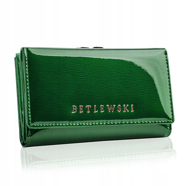 Жіночий шкіряний гаманець Betlewski з RFID 14 х 9 х 3,5 (BPD-BS-108) - зелений, фото 1