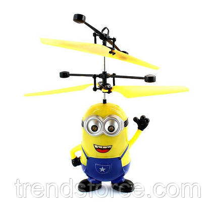 Іграшка літальний міньйон вертоліт сенсорний Ґадкий Я JM-388 Синій 130175, фото 2
