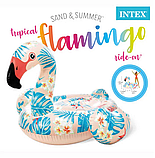 Дитячий Надувний пліт матрац Intex 57559 Тропічний Фламінго для катання від 3 років 142*137*97 см, фото 2