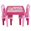 Стіл для дівчаток Від 3 років З двома стільчиками Міцна збірна конструкція Рожевий Pilsan, фото 2