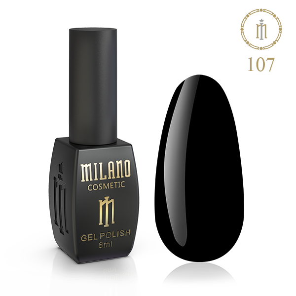 Гель лак для нігтів Мілано (Milano Cosmetic) 8 мл № 107 Чорний