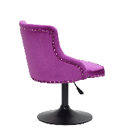 Стілець Olimp BK-Base бузковий 1022 велюр з каретною стяжкою на чорній круглій опорі-ноге, фото 5