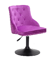 Стілець Olimp BK-Base бузковий 1022 велюр з каретною стяжкою на чорній круглій опорі-ноге, фото 3