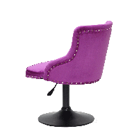 Стілець Olimp BK-Base бузковий 1022 велюр з каретною стяжкою на чорній круглій опорі-ноге, фото 7