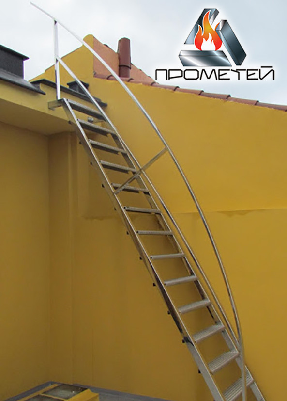 Прямые металлические лестницы открытого типа по ценам производителя с установкой - фото 1 - id-p1436537952