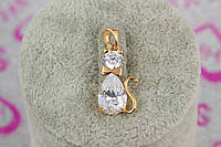 Кулон Xuping Jewelry котик с бабочкой 2 см золотистый