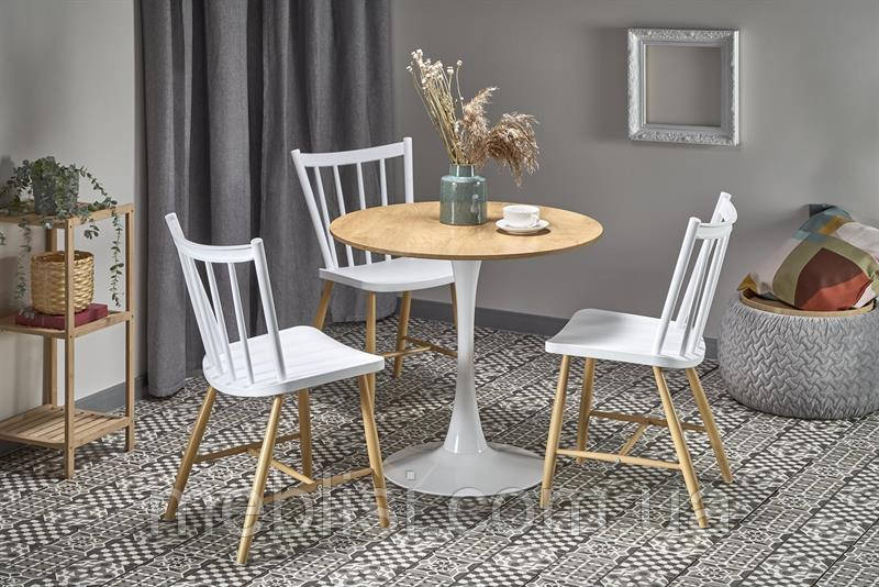 Стіл STING:дуб золотий/білий 80X80 (Halmar)