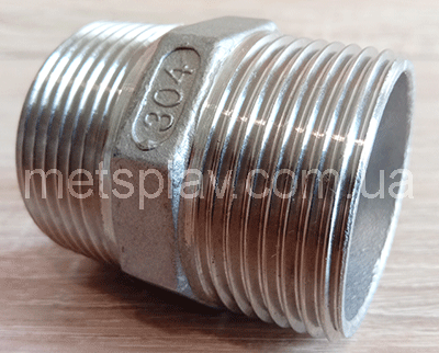 Ніпель нержавіючий шестигранний Ду 65 (2 1/2') AISI 304, фото 1