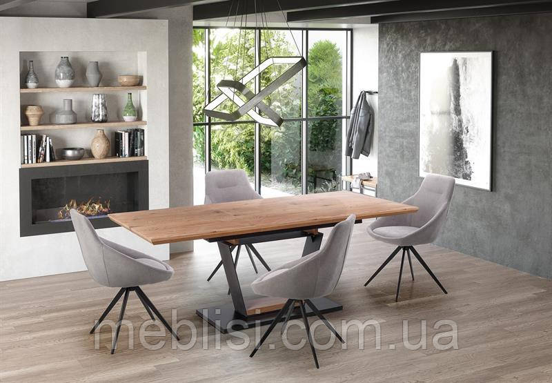 Стіл розкладний URBANO золотий дуб/чорний 160(220)x77 (Halmar), фото 1