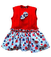 Платье для новорожденной девочки DR.Kid 18-270 красное 62-80