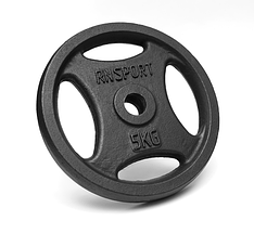 Диск чавунний 5 кг на гриф 25 мм Гантелі, гирі, штанги і диски металевий