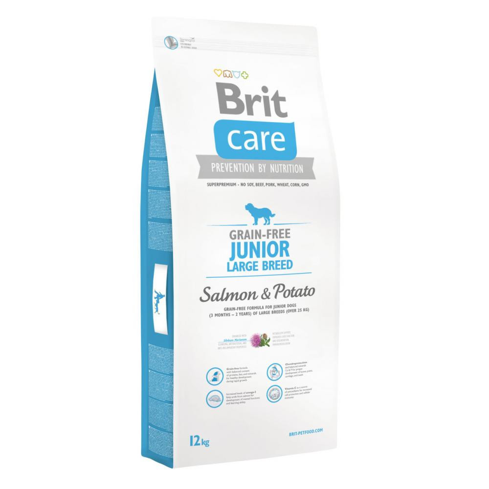 Сухий корм для цуценят гігантських порід Brit Care GF Junior Large Breed Salmon & Potato 12 кг