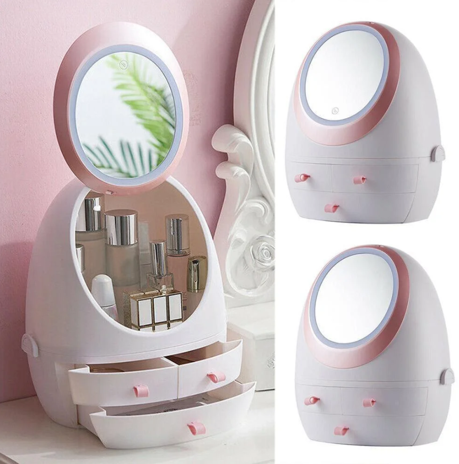 Органайзер для косметики з LED дзеркалом (Білий) (W-1), фото 1
