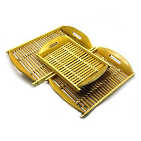 Підноси бамбукові. Набір з трьох штук.