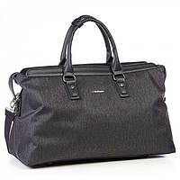 Дорожная багажная модная мужская сумка саквояж большая черная тканевая с плечевым ремнем Dolly 254 54х33х24 см