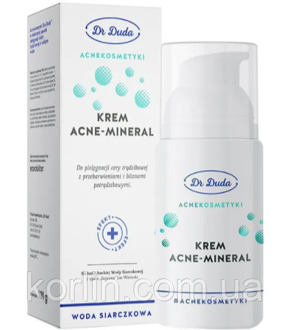 Крем Від вугрової висипки Акне Акнекосметика Dr Duda Krem Acne-Mineral 100 г Польща Доставка з ЄС