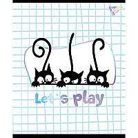 Тетрадь школьная А5/12 клетка YES Playful Kitties