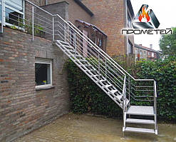 Г-подібні металеві сходи відкритого типу з площадкою - виготовлення та монтаж